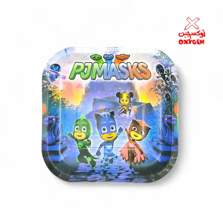 طبق حفلات وعيد ميلاد PJMASKS مربع - 10 قطع - PSD4
