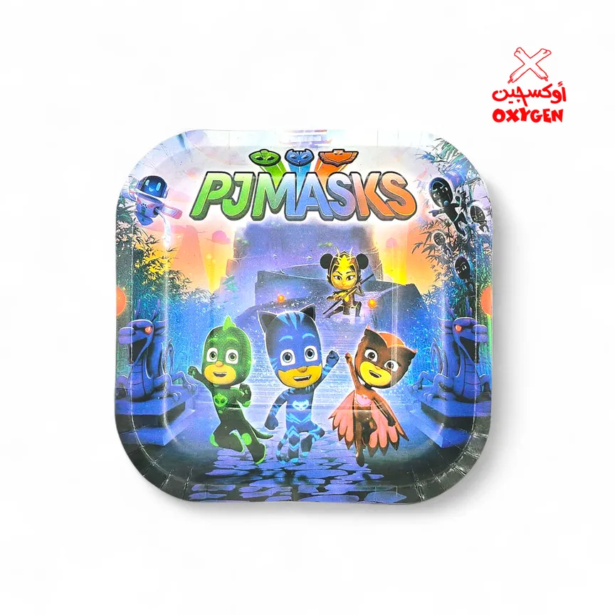 طبق حفلات وعيد ميلاد PJMASKS مربع - 10 قطع - PSD4