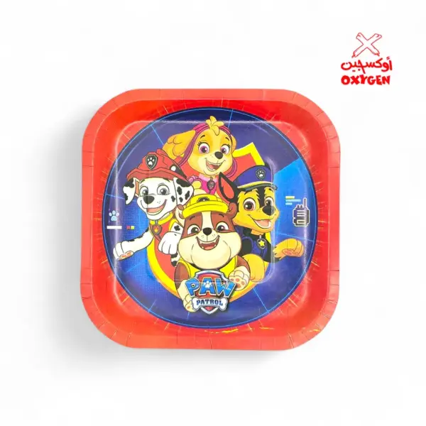 طبق حفلات وعيد ميلاد PAW Patrol مربع - 10 قطع - PSD7