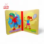 كتاب بازل خشبي لتعليم الاطفال اسماء الالعاب الرياضية باللغة الانجليزية - TN21