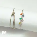 انسيال شداد بلاتين مع فصوص زرقون فضي شكل 1 - ACWS16