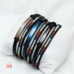 انسيال رجالي جلد بلاتين مع خرز - ACS7