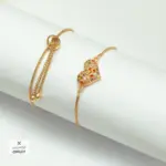 انسيال شداد بلاتين ذهبي مع فصوص زرقون شكل 10- ACWS17