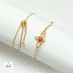 انسيال شداد بلاتين ذهبي مع فصوص زرقون شكل 11- ACWS17