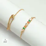 انسيال شداد بلاتين ذهبي مع فصوص زرقون شكل 14- ACWS17