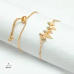 انسيال شداد بلاتين ذهبي مع فصوص زرقون شكل 15 - ACWS17