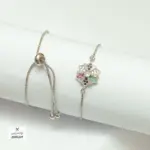 انسيال شداد بلاتين مع فصوص زرقون فضي شكل 2 - ACWS16