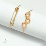 انسيال شداد بلاتين ذهبي مع فصوص زرقون شكل 23- ACWS17
