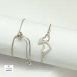 انسيال شداد بلاتين مع فصوص زرقون فضي شكل 4 - ACWS16
