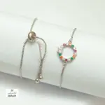 انسيال شداد بلاتين مع فصوص زرقون فضي شكل 5- ACWS16