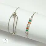 انسيال شداد بلاتين مع فصوص زرقون فضي شكل 6 - ACWS16