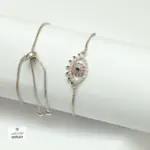 انسيال شداد بلاتين مع فصوص زرقون فضي شكل 7 - ACWS16