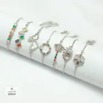 انسيال شداد بلاتين مع فصوص زرقون فضي - ACWS16