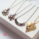 سلسلة بلاتين مع فص زرقون ضد الصدأ - ACWS18