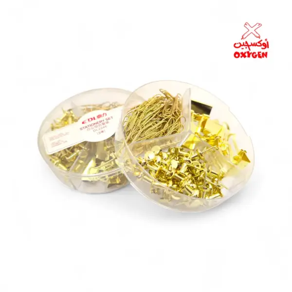 علبة دبوس مكتب 3*1 - 128 قطعة -ذهبي