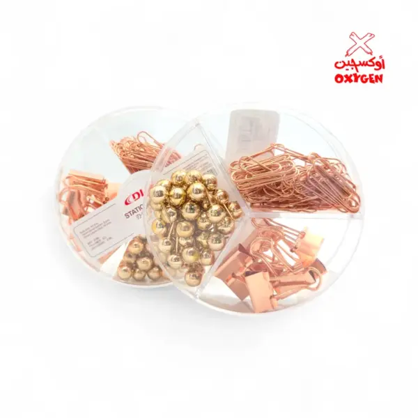 علبة دبوس مكتب 3*1 - 128 قطعة - نحاسي