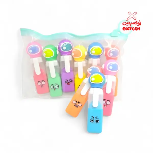 طقم اقلام هايلايتر شكل رائد فضاء - 6 قطع