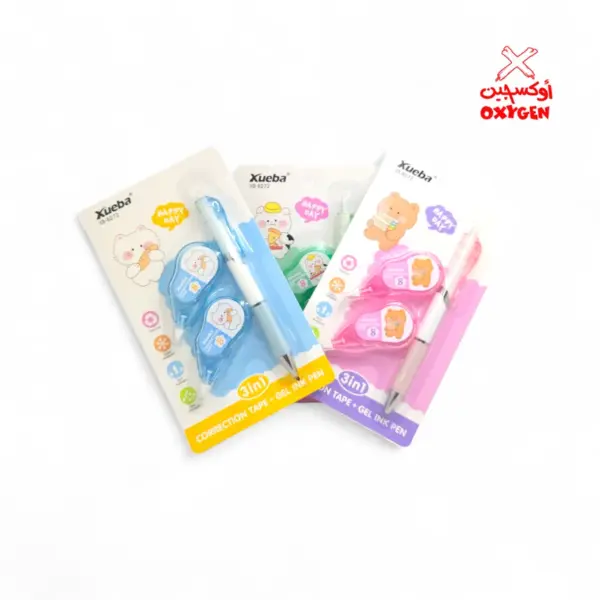 قلم جاف سوستة مع 2 شريط كوريكتور