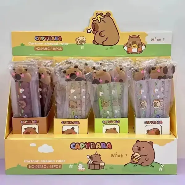 مسطره 15 سم اكليريك مع شخصية  كبيبار سيلكون